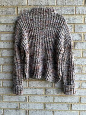 Madewell Multicolor Melange Long Sleeve Mock Neck Wool Blend Sweater Size S.